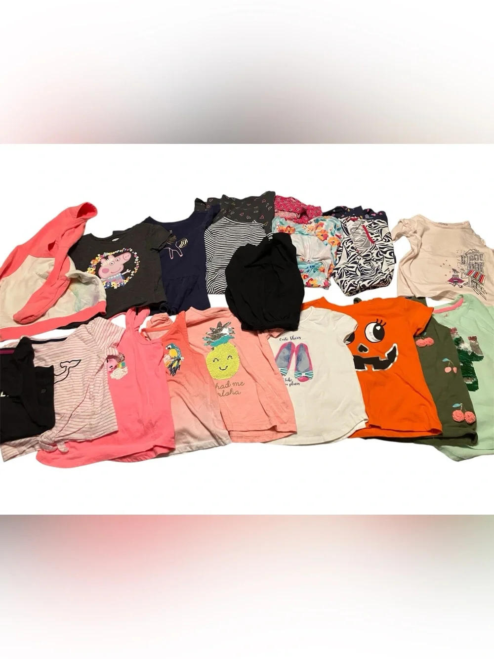 Lot Of 19 Toddler Girls Size 4-4T Dresses T Shirts Sweatshirt Tank Tops Jumpsuit
